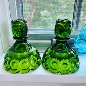 Vintage moon and stars candlestick holders